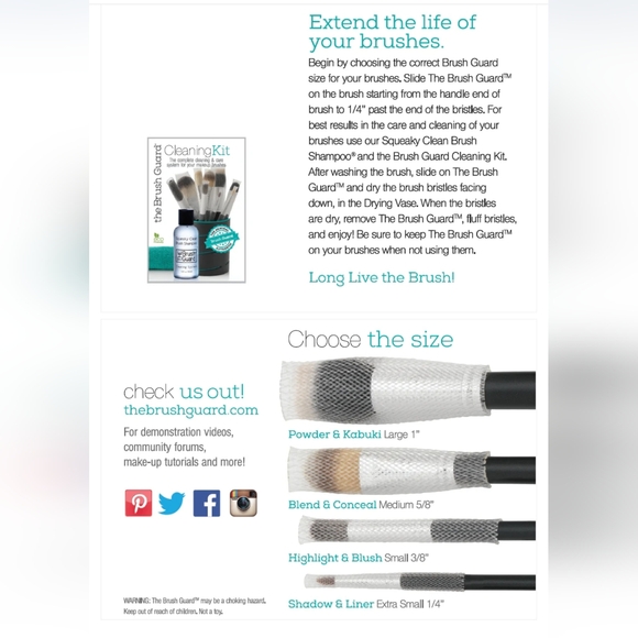 The Brush Guard Powder & Kabuki Pack, 4 Large Guards, Clear - Picture 5 of 7